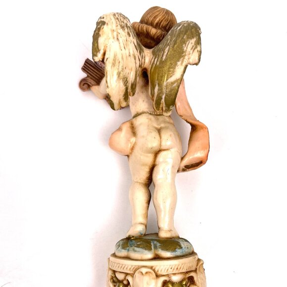 Vintage Set of 2 Fontanini Depose Italy Angel Playing Instrument Figurine 6 inch - Picture 10 of 13